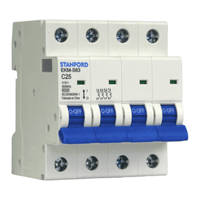 Interruptor Automático MCB 4P 25A Curva C 6kA Stanford