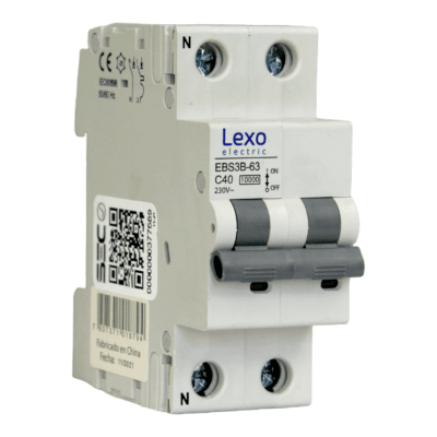 Interruptor Automático MCB 1P+N 40A Curva C 10kA Lexo