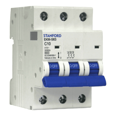 Automático 3x10A 6kA Curva C 240/415V EKM-S63 Stanford