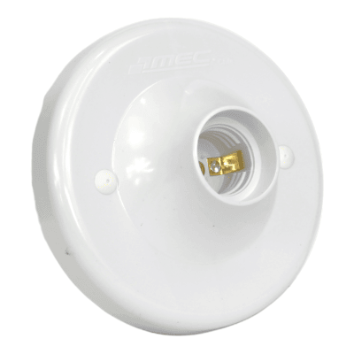 Plafonier E-27 Poliester 250V 4A Certificado Blanco MEC1