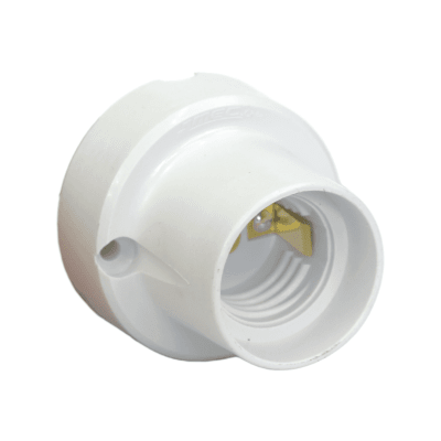 Base Recta E-27 Poliester 250V 4A Blanco MEC1