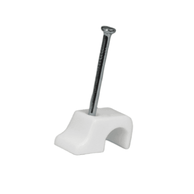 Grampa Cordon y Cables Redondos 9mm Bl 100Un Blanco