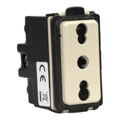 Mod enchufe bipaso 2P+T 10/16A 250V MARFIL 8403