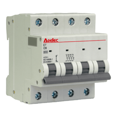 Automático 4x6A 6kA Curva C 240/415V E7 Aoelec1
