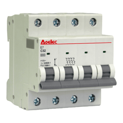 Automático 4x32A 6kA Curva C 240/415V E7 Aoelec