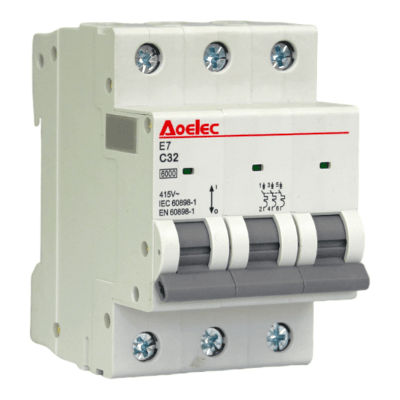 Automático 3x32A 6kA Curva C 240/415V E7 Aoelec1