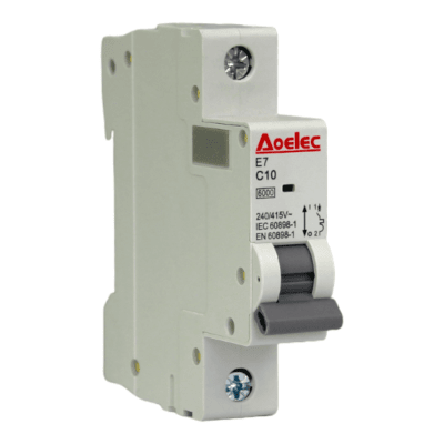 Automático 1x10A 6kA Curva C 240/415V E7 Aoelec