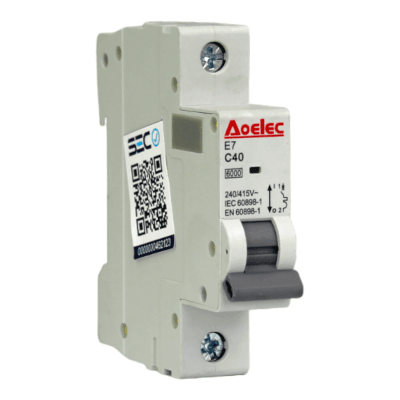Interruptor Automático MCB 1P 40A Curva C 6kA Aoelec