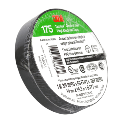 Cinta Aisladora Vinilica Temflex 175 3M 19mm X 18Mts Negra