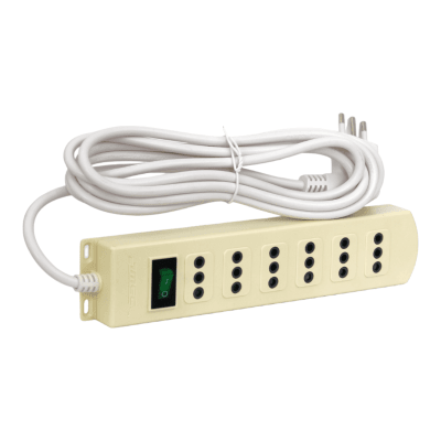 Alargador Con Int. 6 Puestos 3 Mts 2p+T 250V 10A Claro MEC
