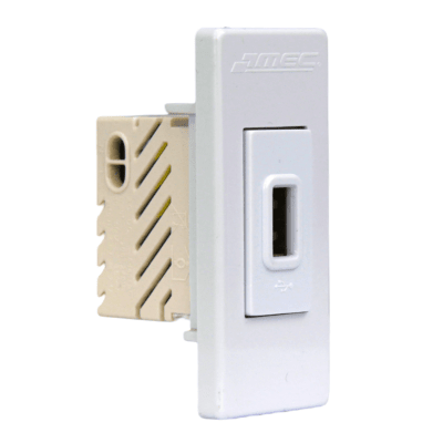 Toma Usb 2.1A Placa Mini 220-240V ARIS Blanco MEC