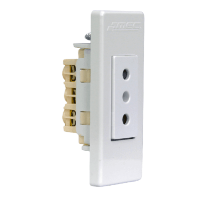 Tomacorriente Placa Mini 2p+T 10A Blanco ARIS MEC