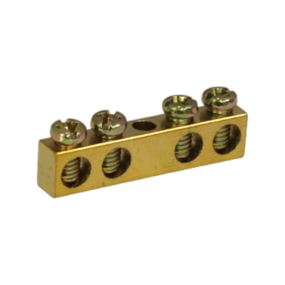 Bornera De Conexión En Bronce 4 Posiciones 4MM MEC
