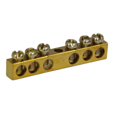 Bornera De Conexión En Bronce 6 Posiciones 4MM MEC