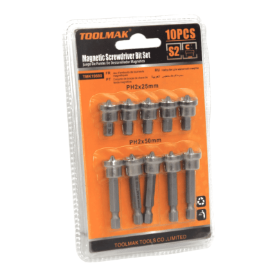 Punta Phillips Magnetica PH2 25MM-50MM Con Tope Set 10 Un