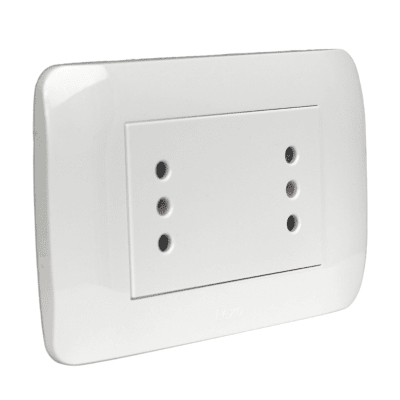 Toma Doble Compacto 10A 250V Blanco LEXO