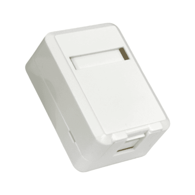 Roseta Sobrepuesta RJ45 1 Puesto Vacia Cubertura Retractil