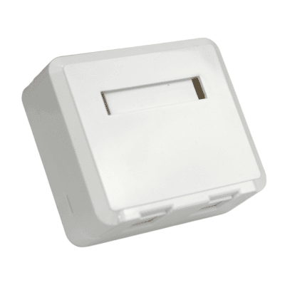 Roseta Sobrepuesta RJ45 2 Puesto Vacia Cubertura Retractil