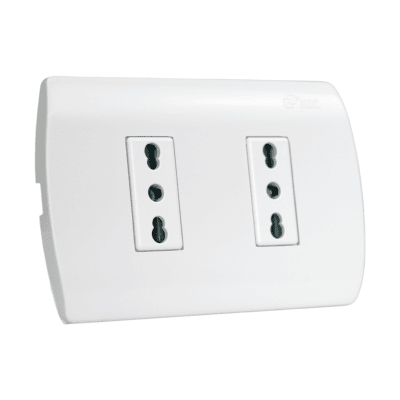 Tomacorriente Doble Compacto 10/16A  250V Aris MEC1