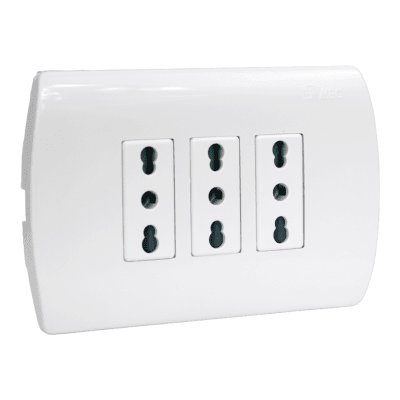 Tomacorriente Triple Compacto 10/16A  250V Aris MEC1