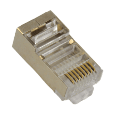 Conector macho rj45 blindado cat6 c/guía aw bolsa 100u