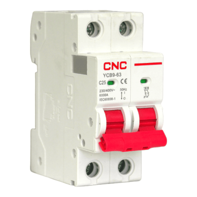 Automático 2x25A 6kA Curva C 230/400V YCB9-63 Cnc