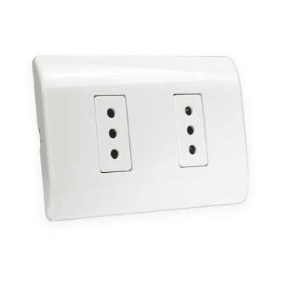 Tomacorriente Doble 10A 2P+T 250V Blanco GENESIS1