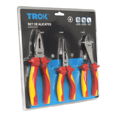 Set Alicates Electricos Aislados Cert. 1000V 3 Piezas