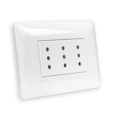 Tomacorriente Triple Compacto 10A 220V Blanco 2928 STANFORD