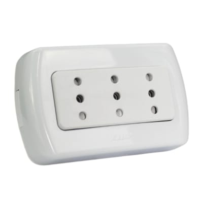 Toma Triple S/P 2P+T 220V 10A TEKNA Blanco KALOP1