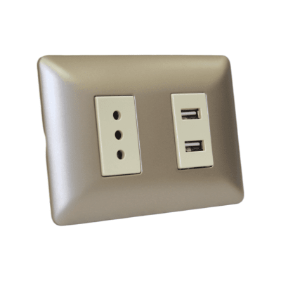 Toma simple 10a 250v + usb mtx champagne 3948 STANFORD