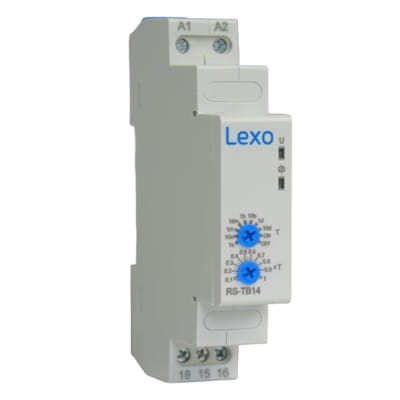 Rele Off Delay RS-TB14 1s - 10d 12-240VAC/VDC 1 C/O Lexo