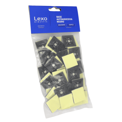 Base Autoadhesiva 28x28 Para Amarras  Negra BL  50 Un LEXO1