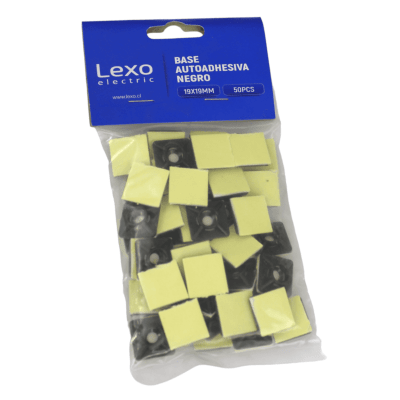 Base Autoadhesiva 19x19 Para Amarras  Negra BL 50 Un LEXO
