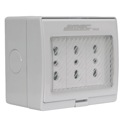 Hidrobox Tomacorriente Triple 10/16a 220v Certific. Ip55 Mec