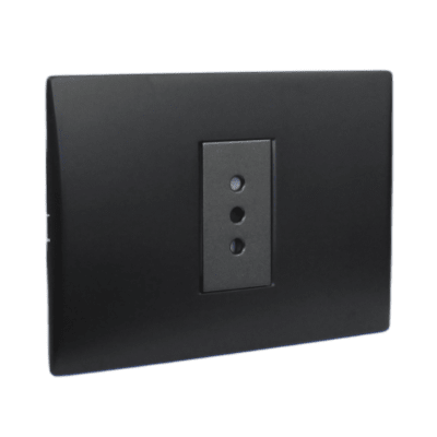 Toma Corriente Andes Simple 10A 250V BLACK Armado LEXO1