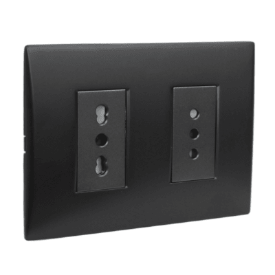 Toma Corriente Andes Doble 10A+ 10/16A 250V BLACK LEXO