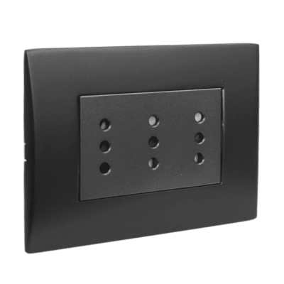 Toma Corriente Andes TRIPLEX 10A 250V BLACK LEXO