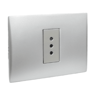 Toma Corriente Andes Simple 10A 250V SILVER Armado LEXO