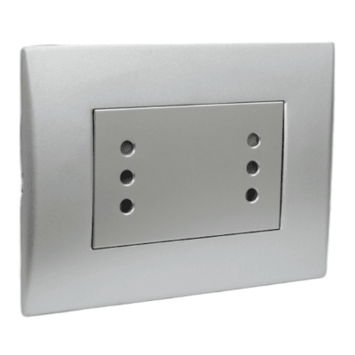 Toma Corriente Andes DÚPLEX 10A 250V SILVER LEXO1
