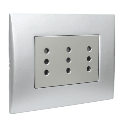 Toma Corriente Andes TRIPLEX 10A 250V SILVER LEXO1