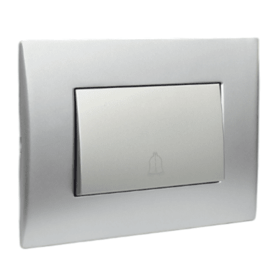 Interruptor Andes Pulsado Timbre Teclón 73mm 10A Silver Lexo
