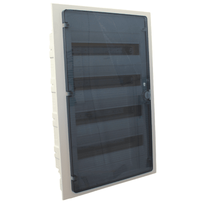 Tablero Plastico Embutido Hager L.H. 72cc Puerta Transpar. (VF418TJ)1