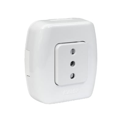 Casquete Toma Simple 2p + T 10 A 250 V Tekna Blanco Kalop
