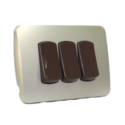 Interruptor Triple 9/32 16A/250V Miluz Dorado Schneider