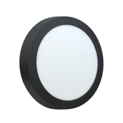 Panel Led Redondo Sobrepuesto 18W IP44 Negro Jie SN-18SAMC