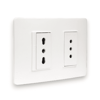 Tomacorriente Doble 10A+10/16A Luzica Armado Bticino Ref Pu1293