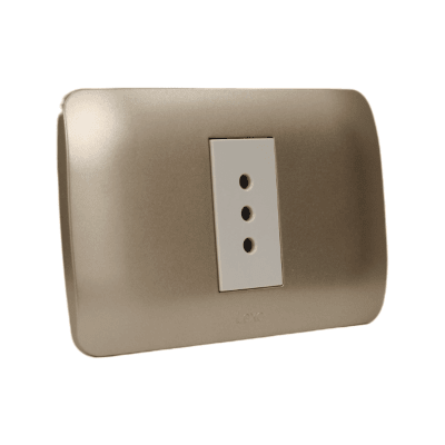 Toma simple 10a 250v Beige / Titanio LEXO