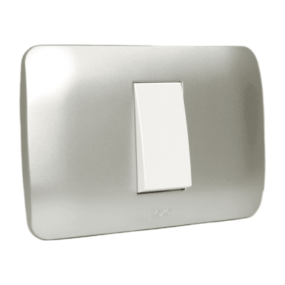 Interruptor 9/24 10A Blanco / Plata LEXO