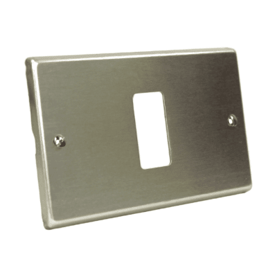Placa 1 puesto con tornillos aluminio anodizado 87011